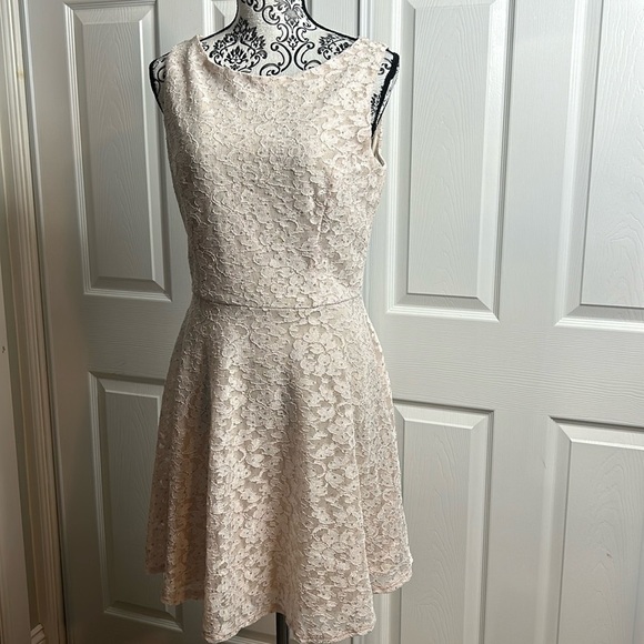 Speechless Cream Snatched Waist Sparkle Dress Juniors 13 - Picture 1 of 6